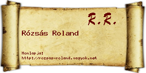 Rózsás Roland névjegykártya