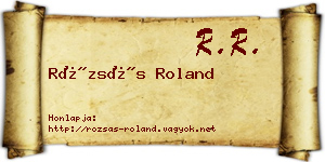 Rózsás Roland névjegykártya